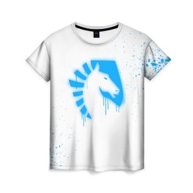 Женская футболка 3D с принтом cs:go - Liquid team (White collection) , 100% полиэфир ( синтетическое хлопкоподобное полотно) | прямой крой, круглый вырез горловины, длина до линии бедер | 0x000000123 | cs go | liquid | white | кс го | ликвид