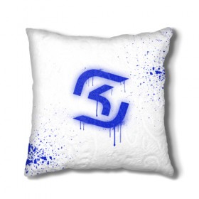 Подушка 3D с принтом cs:go - SK Gaming (White collection) , наволочка – 100% полиэстер, наполнитель – холлофайбер (легкий наполнитель, не вызывает аллергию). | состоит из подушки и наволочки. Наволочка на молнии, легко снимается для стирки | Тематика изображения на принте: 0x000000123 | cs go | sk | white | кс го