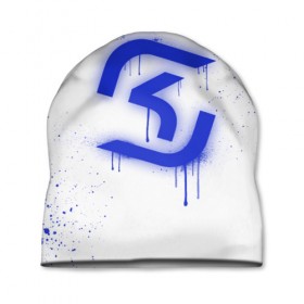 Шапка 3D с принтом cs:go - SK Gaming (White collection) , 100% полиэстер | универсальный размер, печать по всей поверхности изделия | 0x000000123 | cs go | sk | white | кс го