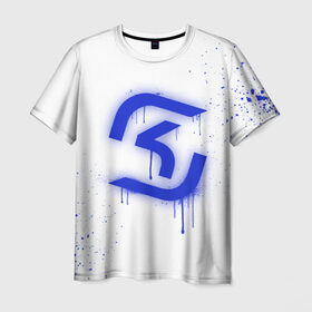 Мужская футболка 3D с принтом cs:go - SK Gaming (White collection) , 100% полиэфир | прямой крой, круглый вырез горловины, длина до линии бедер | Тематика изображения на принте: 0x000000123 | cs go | sk | white | кс го