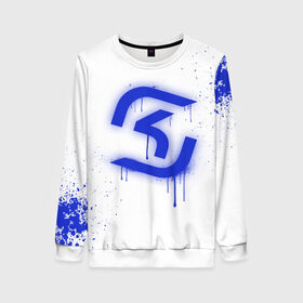 Женский свитшот 3D с принтом cs:go - SK Gaming (White collection) , 100% полиэстер с мягким внутренним слоем | круглый вырез горловины, мягкая резинка на манжетах и поясе, свободная посадка по фигуре | Тематика изображения на принте: 0x000000123 | cs go | sk | white | кс го