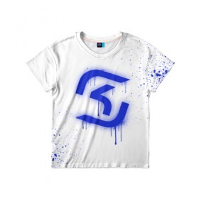 Детская футболка 3D с принтом cs:go - SK Gaming (White collection) , 100% гипоаллергенный полиэфир | прямой крой, круглый вырез горловины, длина до линии бедер, чуть спущенное плечо, ткань немного тянется | Тематика изображения на принте: 0x000000123 | cs go | sk | white | кс го