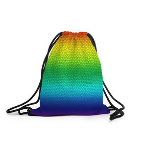 Рюкзак-мешок 3D с принтом Радуга (Витражный Градиент) , 100% полиэстер | плотность ткани — 200 г/м2, размер — 35 х 45 см; лямки — толстые шнурки, застежка на шнуровке, без карманов и подкладки | gradient | rainbow | витраж | градиент | радуга