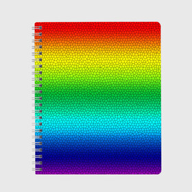 Тетрадь с принтом Радуга (Витражный Градиент) , 100% бумага | 48 листов, плотность листов — 60 г/м2, плотность картонной обложки — 250 г/м2. Листы скреплены сбоку удобной пружинной спиралью. Уголки страниц и обложки скругленные. Цвет линий — светло-серый
 | gradient | rainbow | витраж | градиент | радуга
