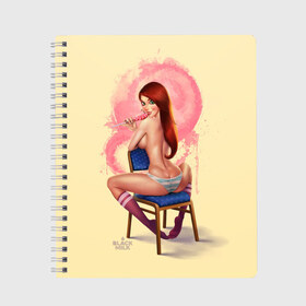 Тетрадь с принтом Pin Up Pop Art Girl , 100% бумага | 48 листов, плотность листов — 60 г/м2, плотность картонной обложки — 250 г/м2. Листы скреплены сбоку удобной пружинной спиралью. Уголки страниц и обложки скругленные. Цвет линий — светло-серый
 | comics | girl | lollipop | pin up | pop art | арт | девочка | дизайн | конфетка | лолита | милая | мода | пафос | поп арт | сосательная | стиль | чупа чупс