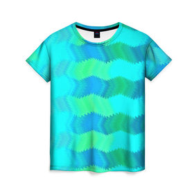 Женская футболка 3D с принтом Размытые полосы , 100% полиэфир ( синтетическое хлопкоподобное полотно) | прямой крой, круглый вырез горловины, длина до линии бедер | 3d | линии | отблески | размытие | узоры