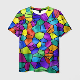 Мужская футболка 3D с принтом Калейдоскоп , 100% полиэфир | прямой крой, круглый вырез горловины, длина до линии бедер | 