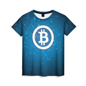 Женская футболка 3D с принтом Bitcoin Blue - Биткоин , 100% полиэфир ( синтетическое хлопкоподобное полотно) | прямой крой, круглый вырез горловины, длина до линии бедер | bitcoin | ethereum | litecoin | биткоин | интернет | крипта | криптовалюта | лайткоин | майнинг | технологии | эфир