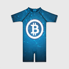 Детский купальный костюм 3D с принтом Bitcoin Blue - Биткоин , Полиэстер 85%, Спандекс 15% | застежка на молнии на спине | bitcoin | ethereum | litecoin | биткоин | интернет | крипта | криптовалюта | лайткоин | майнинг | технологии | эфир
