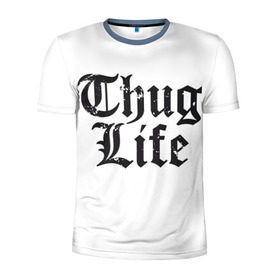 Мужская футболка 3D спортивная с принтом Thug Life , 100% полиэстер с улучшенными характеристиками | приталенный силуэт, круглая горловина, широкие плечи, сужается к линии бедра | Тематика изображения на принте: 2pac | amaru | life | shakur | thug | thung | tupac