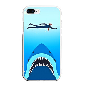 Чехол для iPhone 7Plus/8 Plus матовый с принтом Акула , Силикон | Область печати: задняя сторона чехла, без боковых панелей | 3d | акула | арт | животные | море | плавание | природа | рыбы | спорт | хищники