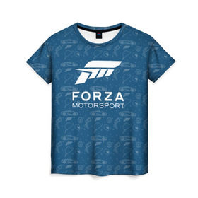 Женская футболка 3D с принтом Forza Motorsport , 100% полиэфир ( синтетическое хлопкоподобное полотно) | прямой крой, круглый вырез горловины, длина до линии бедер | car | crew | dirt | flatout | grid | need | nfs | race | speed | гонки | машина | скорость