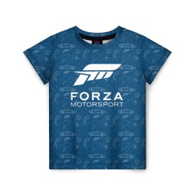 Детская футболка 3D с принтом Forza Motorsport , 100% гипоаллергенный полиэфир | прямой крой, круглый вырез горловины, длина до линии бедер, чуть спущенное плечо, ткань немного тянется | car | crew | dirt | flatout | grid | need | nfs | race | speed | гонки | машина | скорость