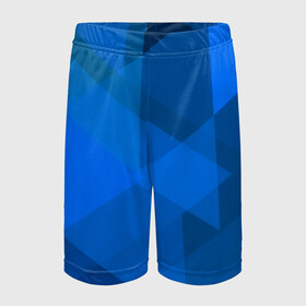 Детские спортивные шорты 3D с принтом blue texsture ,  100% полиэстер
 | пояс оформлен широкой мягкой резинкой, ткань тянется
 | abstraction | абстракция | геометрия | грани | линии | полигоны | сочетания | треугольники