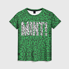Женская футболка 3D с принтом Mint - Мята , 100% полиэфир ( синтетическое хлопкоподобное полотно) | прямой крой, круглый вырез горловины, длина до линии бедер | Тематика изображения на принте: 420 | buds | mint | зеленый | зелень | листья | мята | мятный | природа | раста | растаман | текстура | узор | шишки