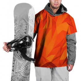 Накидка на куртку 3D с принтом Orange geometry , 100% полиэстер |  | abstraction | абстракция | геометрия | грани | линии | полигоны | сочетания | текстура | треугольники