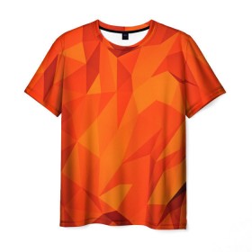 Мужская футболка 3D с принтом Orange geometry , 100% полиэфир | прямой крой, круглый вырез горловины, длина до линии бедер | abstraction | абстракция | геометрия | грани | линии | полигоны | сочетания | текстура | треугольники