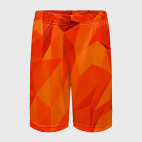 Детские спортивные шорты 3D с принтом Orange geometry ,  100% полиэстер
 | пояс оформлен широкой мягкой резинкой, ткань тянется
 | abstraction | абстракция | геометрия | грани | линии | полигоны | сочетания | текстура | треугольники