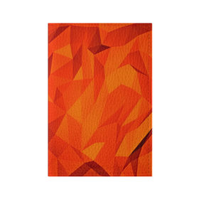 Обложка для паспорта матовая кожа с принтом Orange geometry , натуральная матовая кожа | размер 19,3 х 13,7 см; прозрачные пластиковые крепления | Тематика изображения на принте: abstraction | абстракция | геометрия | грани | линии | полигоны | сочетания | текстура | треугольники