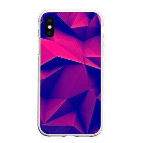 Чехол для iPhone XS Max матовый с принтом Violet polygon , Силикон | Область печати: задняя сторона чехла, без боковых панелей | 3d | abstraction | абстракция | геометрия | грани | линии | полигоны | розовый | сочетания | текстура | треугольники | фиолетовый