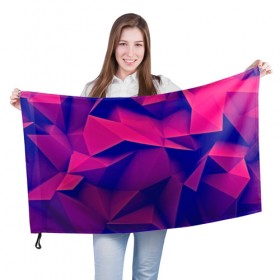 Флаг 3D с принтом Violet polygon , 100% полиэстер | плотность ткани — 95 г/м2, размер — 67 х 109 см. Принт наносится с одной стороны | 3d | abstraction | абстракция | геометрия | грани | линии | полигоны | розовый | сочетания | текстура | треугольники | фиолетовый