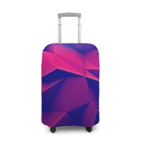 Чехол для чемодана 3D с принтом Violet polygon , 86% полиэфир, 14% спандекс | двустороннее нанесение принта, прорези для ручек и колес | 3d | abstraction | абстракция | геометрия | грани | линии | полигоны | розовый | сочетания | текстура | треугольники | фиолетовый