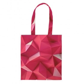 Сумка 3D повседневная с принтом Розовые грани , 100% полиэстер | Плотность: 200 г/м2; Размер: 34×35 см; Высота лямок: 30 см | abstraction | polygon | абстракция | геометрия | грани | линии | полигоны | розовый | сочетания | текстура | треугольники