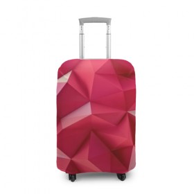 Чехол для чемодана 3D с принтом Розовые грани , 86% полиэфир, 14% спандекс | двустороннее нанесение принта, прорези для ручек и колес | abstraction | polygon | абстракция | геометрия | грани | линии | полигоны | розовый | сочетания | текстура | треугольники