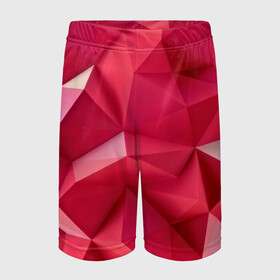 Детские спортивные шорты 3D с принтом Розовые грани ,  100% полиэстер
 | пояс оформлен широкой мягкой резинкой, ткань тянется
 | abstraction | polygon | абстракция | геометрия | грани | линии | полигоны | розовый | сочетания | текстура | треугольники