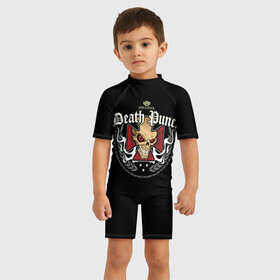 Детский купальный костюм 3D с принтом Five Finger Death Punch 2 , Полиэстер 85%, Спандекс 15% | застежка на молнии на спине | 5fdp | ffdp | five finger death punch