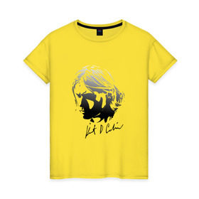 Женская футболка хлопок с принтом Курт Кобейн автограф , 100% хлопок | прямой крой, круглый вырез горловины, длина до линии бедер, слегка спущенное плечо |  kurt cobain |  nirvana |  курт кобейн | нирвана