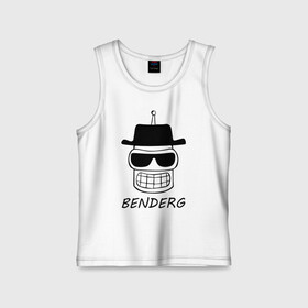 Детская майка хлопок с принтом Benderg ,  |  | Тематика изображения на принте: bender | breaking bad | futurama | бендер | во все тяжкие | зойдберг | космос | футурама