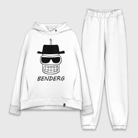 Женский костюм хлопок Oversize с принтом Benderg ,  |  | bender | breaking bad | futurama | бендер | во все тяжкие | зойдберг | космос | футурама