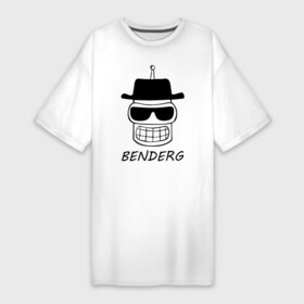 Платье-футболка хлопок с принтом Benderg ,  |  | bender | breaking bad | futurama | бендер | во все тяжкие | зойдберг | космос | футурама
