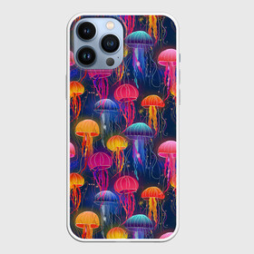 Чехол для iPhone 13 Pro Max с принтом Медузы ,  |  | Тематика изображения на принте: лето | медузы | море | океан. рыбы | подводный мир