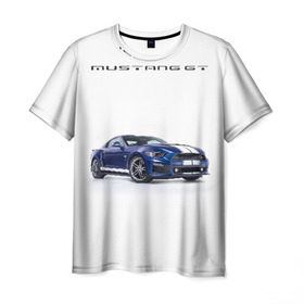 Мужская футболка 3D с принтом Ford Mustang GT 3 , 100% полиэфир | прямой крой, круглый вырез горловины, длина до линии бедер | ford | gt | mustang | shelby | мустанг | форд | шэлби