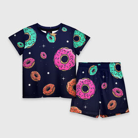 Детский костюм с шортами 3D с принтом Black Milk Космические Пончики ,  |  | black milk | donut | donuts | space | the simpsons | trend | глазурь | дизайн | еда | звезда | звёзды | космос | мода | пончик | симпсоны | симсоны | сладкий | стиль | тренд | узор