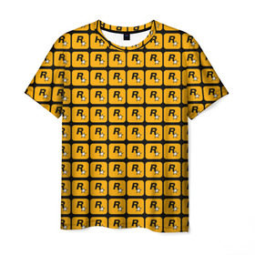 Мужская футболка 3D с принтом Rockstar , 100% полиэфир | прямой крой, круглый вырез горловины, длина до линии бедер | auto | dead | grand | gta | red | redemption | theft | гта | рокстар