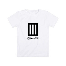 Детская футболка хлопок с принтом Paramore , 100% хлопок | круглый вырез горловины, полуприлегающий силуэт, длина до линии бедер | 