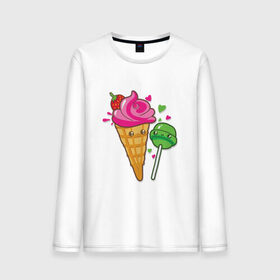 Мужской лонгслив хлопок с принтом icecream and lollipop , 100% хлопок |  | Тематика изображения на принте: 