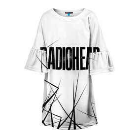 Детское платье 3D с принтом Radiohead 5 , 100% полиэстер | прямой силуэт, чуть расширенный к низу. Круглая горловина, на рукавах — воланы | Тематика изображения на принте: radiohead | радиохэд | том йорк