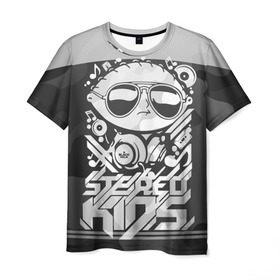 Мужская футболка 3D с принтом Black Milk Stereo Kids , 100% полиэфир | прямой крой, круглый вырез горловины, длина до линии бедер | black milk | dj | kids | stereo | дети | дизайн | камуфляж | малыш | мода | наушники | ноты | очки | ребёнок | стерео | стиль