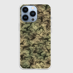 Чехол для iPhone 13 Pro с принтом Охотничий камуфляж с утками ,  |  | гусиная | гусь | дичь | лес | милитари | охота | охотник | паттерн | птицы | текстура | утиная | утка | хаки