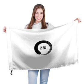Флаг 3D с принтом Дзен , 100% полиэстер | плотность ткани — 95 г/м2, размер — 67 х 109 см. Принт наносится с одной стороны | дао | дзен | мировоззрение | религия