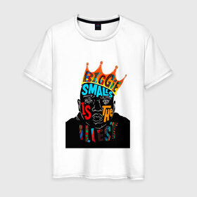 Мужская футболка хлопок с принтом Biggie Smalls , 100% хлопок | прямой крой, круглый вырез горловины, длина до линии бедер, слегка спущенное плечо. | Тематика изображения на принте: biggie | biggie smalls | hip hop | notorious b.i.g. | rap | бигги | рэп | хип хоп