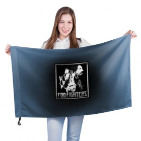 Флаг 3D с принтом Foo Fighters 1 , 100% полиэстер | плотность ткани — 95 г/м2, размер — 67 х 109 см. Принт наносится с одной стороны | 