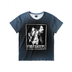 Детская футболка 3D с принтом Foo Fighters 1 , 100% гипоаллергенный полиэфир | прямой крой, круглый вырез горловины, длина до линии бедер, чуть спущенное плечо, ткань немного тянется | 