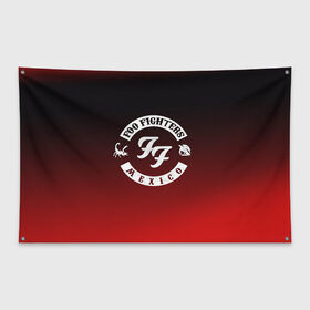 Флаг-баннер с принтом Foo Fighters , 100% полиэстер | размер 67 х 109 см, плотность ткани — 95 г/м2; по краям флага есть четыре люверса для крепления | foo fighters | дэйв грол | фу файтерс