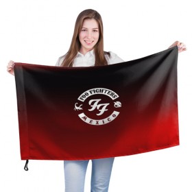 Флаг 3D с принтом Foo Fighters 3 , 100% полиэстер | плотность ткани — 95 г/м2, размер — 67 х 109 см. Принт наносится с одной стороны | foo fighters | дэйв грол | фу файтерс