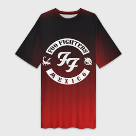 Платье-футболка 3D с принтом Foo Fighters ,  |  | foo fighters | дэйв грол | фу файтерс